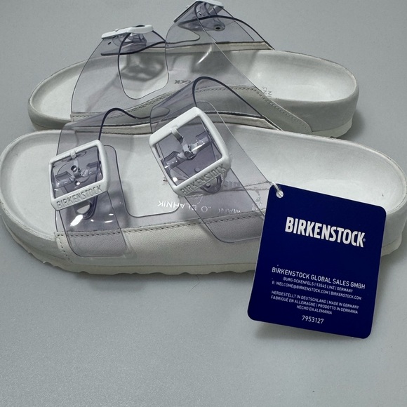 Birkenstock X Manolo Blahnik Arizona Sandals PVC White Women’s Size 35/US 5 - Picture 3 of 6